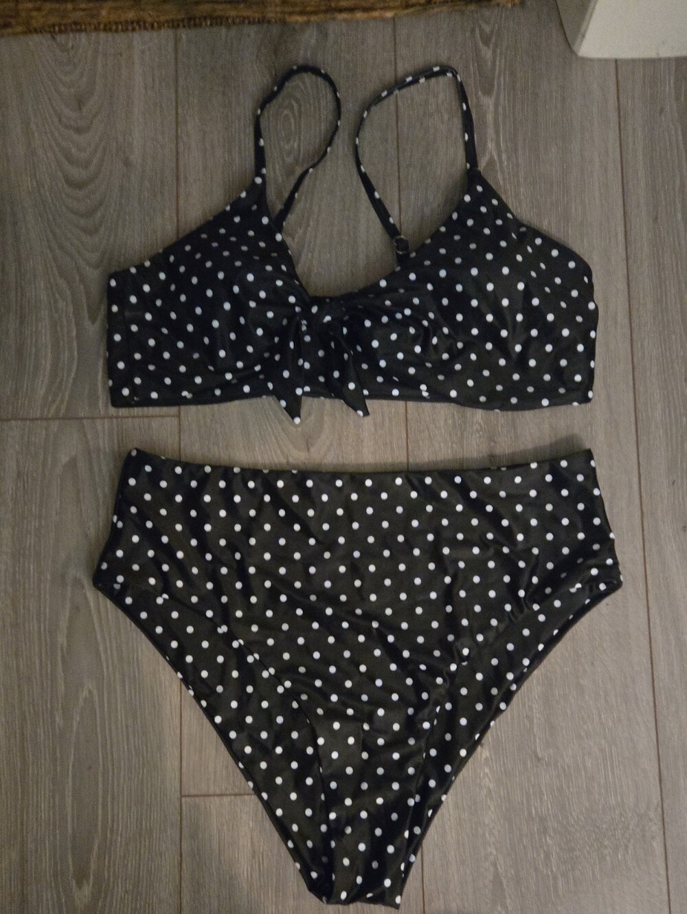 bloom Black and White Polka Dot Bikini Set